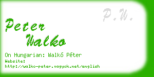 peter walko business card