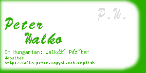 peter walko business card